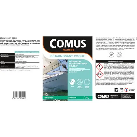 DEJAUNISSANT COQUE 20 L - Détartrant Désoxydant Pour Gelcoat - COMUS MARINE - Incolore – Image 2