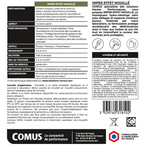 COMUS IMPER EFFET MOUILLE 5L - Protection Hydrofuge Et Oléofuge - COMUS - Incolore – Image 2