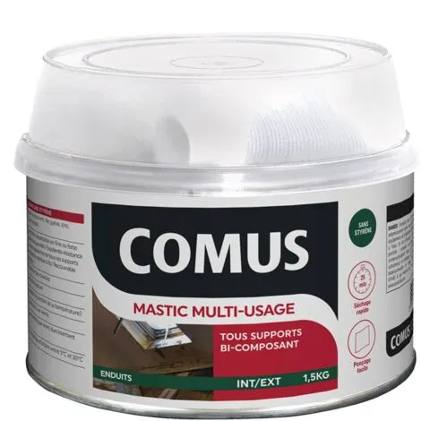 MASTIC MULTI-USAGE (B+D) BLANC 1,5KG - COMUS - Blanc
