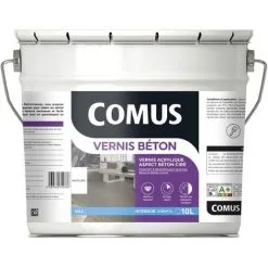 VERNIS BÉTON 10L - Vernis Polyuréthane Acrylique Pour Les Sols Et Murs En Béton Ou Dérivés Ciment - COMUS - Incolore