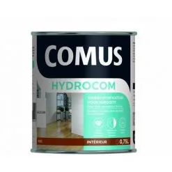 HYDROCOM SATIN - Incolore 0.75L - Vitrificateur Polyuréthane Acrylique Mono-composant Parquets Escaliers Boiseries - COMUS - Incolore