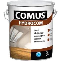 HYDROCOM BRILLANT - Incolore 3L - Vitrificateur Polyuréthane Acrylique Mono-composant Parquets. Escaliers Et Boiseries - COMUS - Incolore