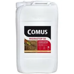 Hydrofuge Minéral MIGRASTOP® 50 - 20L - Traitement Hydrofuge Pour Remontées Capillaires, Murs Humides, Pierres Calcaires - COMUS - Incolore