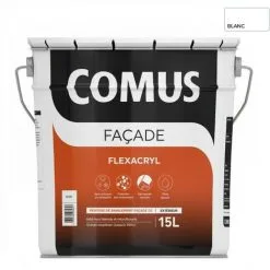 COMUS FLEXACRYL - 15L Blanc - Peinture De Ravalement Classe D3 (semi-épaisse) Imperméabilisation Façades - Blanc