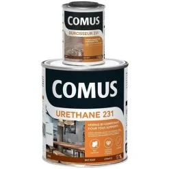 URETHANE 231 Incolore (B+D) - SATINE 1.2L - Vernis Polyuréthane Bi-composant Tous Supports - COMUS - Incolore