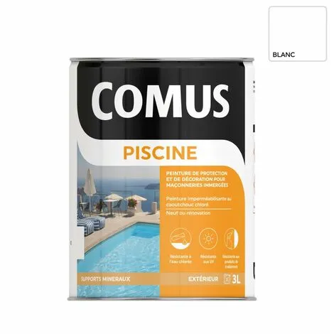 COMUS PISCINE - Blanc 3L - Peinture Pour Piscines Et Maçonnerie En Immersion - COMUS - Blanc