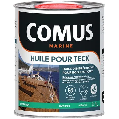 HUILE TECK 1 L - Huile D'imprégnation Pour Bois Exotiques - COMUS MARINE - Incolore