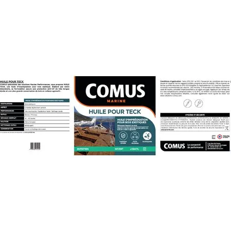 HUILE TECK 1 L - Huile D'imprégnation Pour Bois Exotiques - COMUS MARINE - Incolore – Image 2
