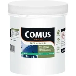 PATE A POLIR SANS SILICONE 500G - Pâte Abrasive Sans Silicone à Base De Cires Végétales - COMUS MARINE - Incolore