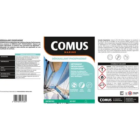 DEROUILLANT PHOSPHATANT 1L - Solution Concentrée D'acides Et De Tensioactifs - COMUS MARINE - Incolore – Image 2