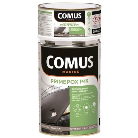 PRIMEPOX P49 (B+D) - 1L Gris Perle - Primaire Anticorrosion - COMUS MARINE - Gris Perle