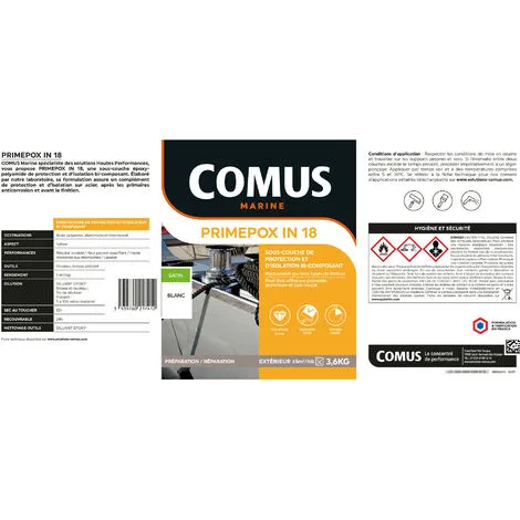 PRIMEPOX IN 18 (B+D) - 1kg Blanc - Sous-couche De Protection Et D'isolation - COMUS MARINE - Blanc – Image 2