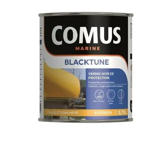 BLACKTUNE 0.75L - Vernis De Protection Noir Bitumeux à Base De Brai De Pétrole - COMUS MARINE - Noir