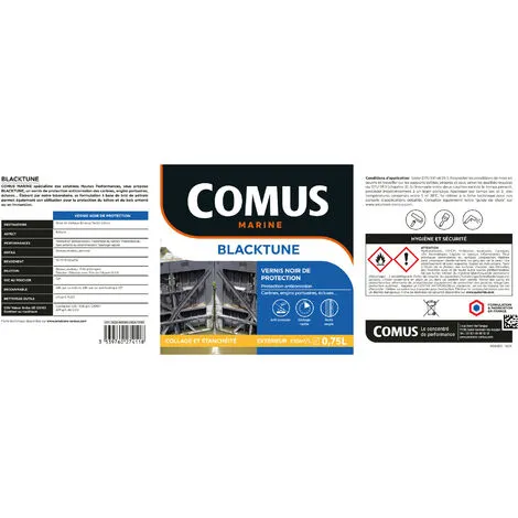 BLACKTUNE 2.5L - Vernis De Protection Noir Bitumeux à Base De Brai De Pétrole - COMUS MARINE - Noir – Image 2