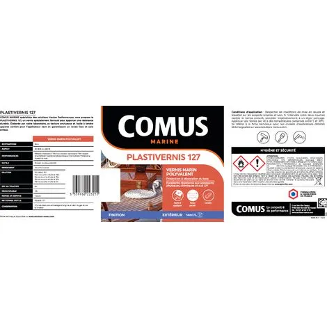 PLASTIVERNIS 127 SATIN 0,75 L - Vernis Marin Monocomposant Alkyde-uréthane - COMUS MARINE - Incolore – Image 2