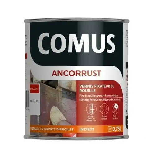 ANCORRUST 0.75L - Vernis Fixateur De Rouille Avant Mise En Peinture - COMUS - Incolore