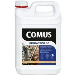 Hydrofuge Minéral MIGRASTOP® 60 - 5L - Traitement Hydrofuge Reminéralisant Et Restructurant Pour Façades Et Toitures - COMUS - Incolore