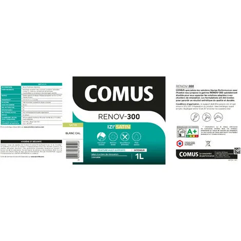 IZI'SATIN 15L - Peinture Acrylique D'aspect Satin En Phase Aqueuse - COMUS - Blanc – Image 2