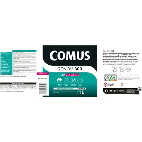 IZI'VELOURS 1L - Peinture Acrylique D'aspect Velours En Phase Aqueuse - COMUS - Blanc – Image 2