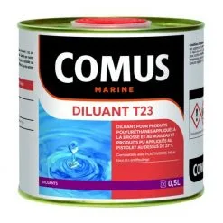 DILUANT T23 - 0,5L Diluant Pour Produits Polyuréthanes Appliqués à La Brosse Et Au Rouleau - COMUS - Incolore
