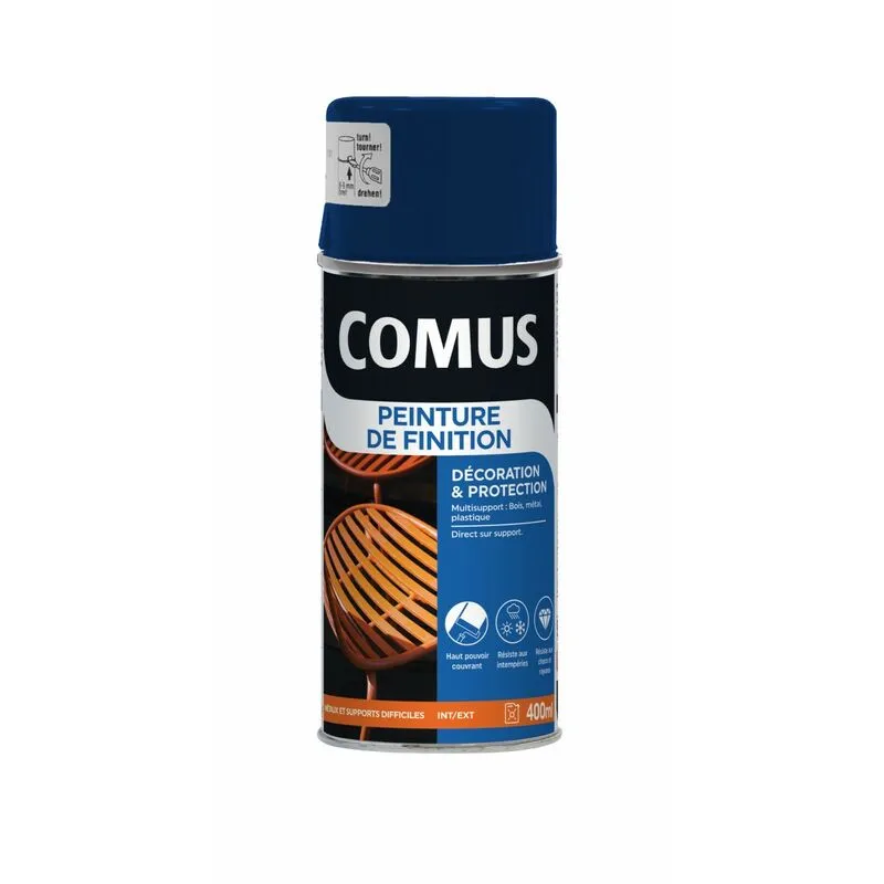 Aérosol 400ml Peinture De Finition Brillant Bleu Sécurité COMUS - Bleu
