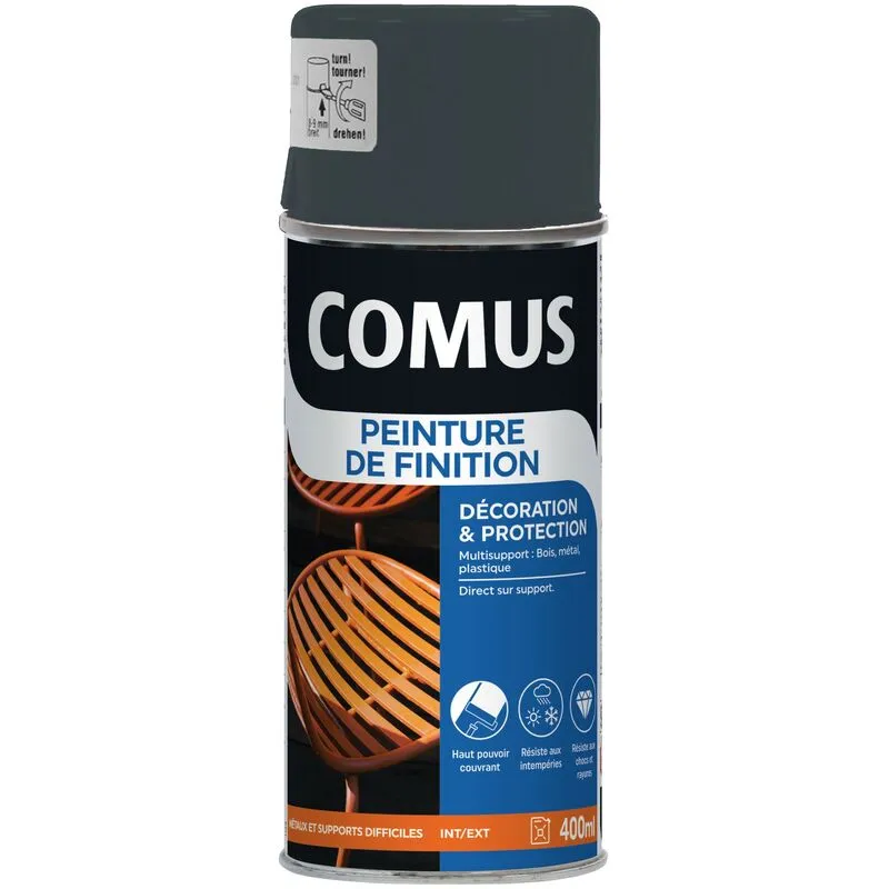 Aérosol 400ml Peinture De Finition Brillant Gris COMUS - Gris