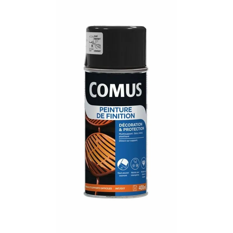 Aérosol 400ml Peinture De Finition Brillant Noir COMUS - Noir