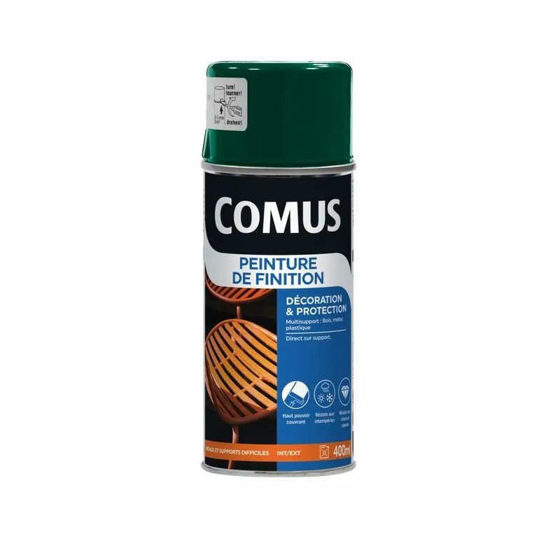 Aérosol 400ml Peinture De Finition Brillant Vert Mousse COMUS - Vert