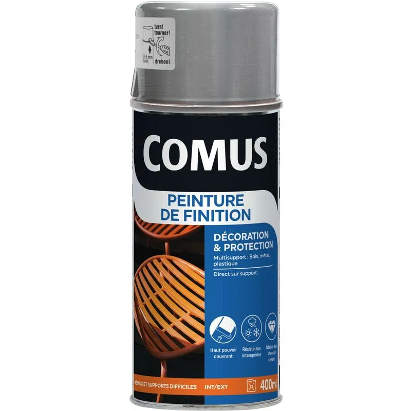 Aérosol 400ml Peinture De Finition Métallisé Argent COMUS - Argent