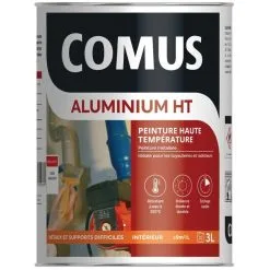 ALUMINIUM HAUTE TEMPERATURE Gris Argent 0.75L - Peinture Métallisée Pour Tuyauteries Et Radiateurs -COMUS - Gris Argent