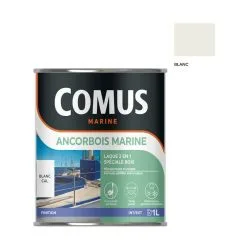 COMUS ANCORBOIS MARINE BLANC 1L Laque Microporeuse Pour La Protection Et La Décoration Des Bois Et Dérivé - BLANC CAL