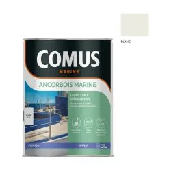 COMUS ANCORBOIS MARINE BLANC 3L Laque Microporeuse Pour La Protection Et La Décoration Des Bois Et Dérivé - BLANC CAL