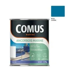 COMUS ANCORBOIS MARINE BLEU LUZIEN 1L- Laque Microporeuse Pour La Protection Et La Décoration Des Bois Et Dérivé - BLEU LUZIEN