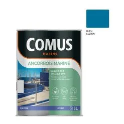 COMUS ANCORBOIS MARINE BLEU LUZIEN 3L Laque Microporeuse Pour La Protection Et La Décoration Des Bois Et Dérivé - BLEU LUZIEN