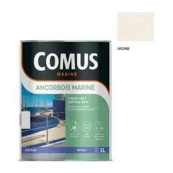 COMUS ANCORBOIS MARINE IVOIRE 3L Laque Microporeuse Pour La Protection Et La Décoration Des Bois Et Dérivé - IVOIRE