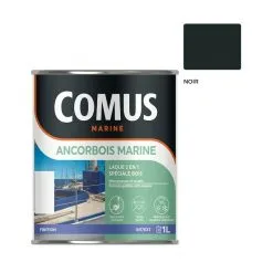 COMUS ANCORBOIS MARINE NOIR- 1L Laque Microporeuse Pour La Protection Et La Décoration Des Bois Et Dérivé - NOIR