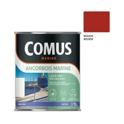 COMUS ANCORBOIS MARINE ROUGE INDIEN 1L Laque Microporeuse Pour La Protection Et La Décoration Des Bois Et Dérivé - ROUGE INDIEN