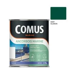 COMUS ANCORBOIS MARINE VERT OLERON 1L Laque Microporeuse Pour La Protection Et La Décoration Des Bois Et Dérivé - VERT OLERON