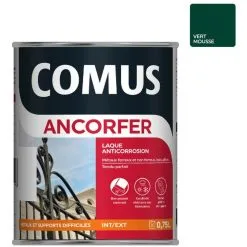 ANCORFER BRILLANT 0.75L Vert Mousse - Peinture-laque Antirouille Pour Métaux Et Autres Supports - COMUS - Vert Mousse