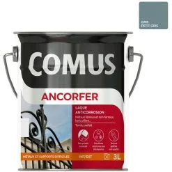 ANCORFER BRILLANT 3L Gris Petit Gris - Peinture-laque Antirouille Pour Métaux Et Autres Supports - COMUS - Gris Petit Gris