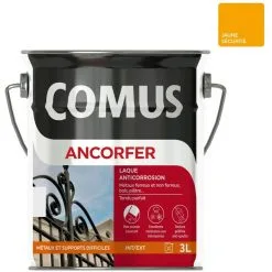 ANCORFER BRILLANT 3L Jaune Sécurité - Peinture-laque Antirouille Pour Métaux Et Autres Supports - COMUS - Jaune Sécurité