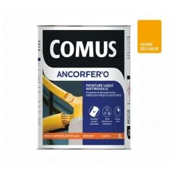 ANCORFER'O 3L Jaune Sécurité - Peinture-laque De Finition Antirouille En Phase Aqueuse Pour Métaux Et Autres Supports - COMUS - Jaune Sécurité