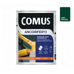 ANCORFER'O 3L Vert Mousse - Peinture-laque De Finition Antirouille En Phase Aqueuse Pour Métaux Et Autres Supports - COMUS - Vert Mousse