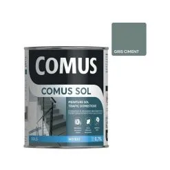 COMUS SOL GRIS CIMENT 0.75LPeinture Pour Sols Intérieurs Et Extérieurs. Trafic Domestique - GRIS CIMENT