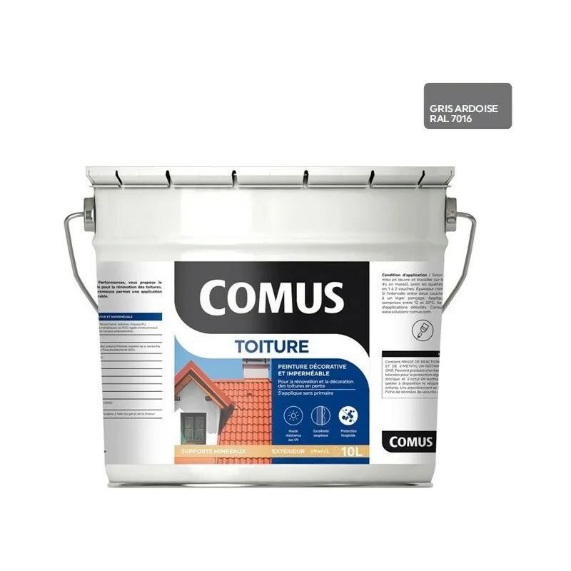 Comus Toiture Gris Ardoise 10L