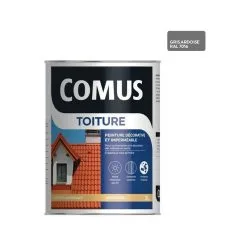 COMUS TOITURE - Gris Ardoise 3L - Peinture Décorative Imperméable Pour La Rénovation Des Toitures - COMUS - Gris Ardoise