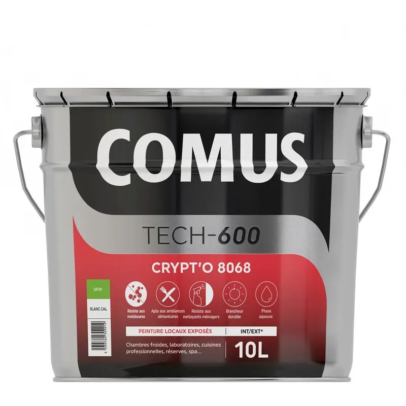 CRYPT'O 8068 10L - Peinture De Finition Pour Locaux Exposés En Phase Aqueuse - COMUS - Blanc