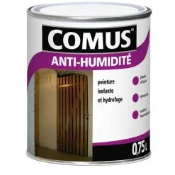 PEINTURE ANTI-HUMIDITE 0.75L- Primaire Et Finition Hydrofuge - COMUS - Blanc