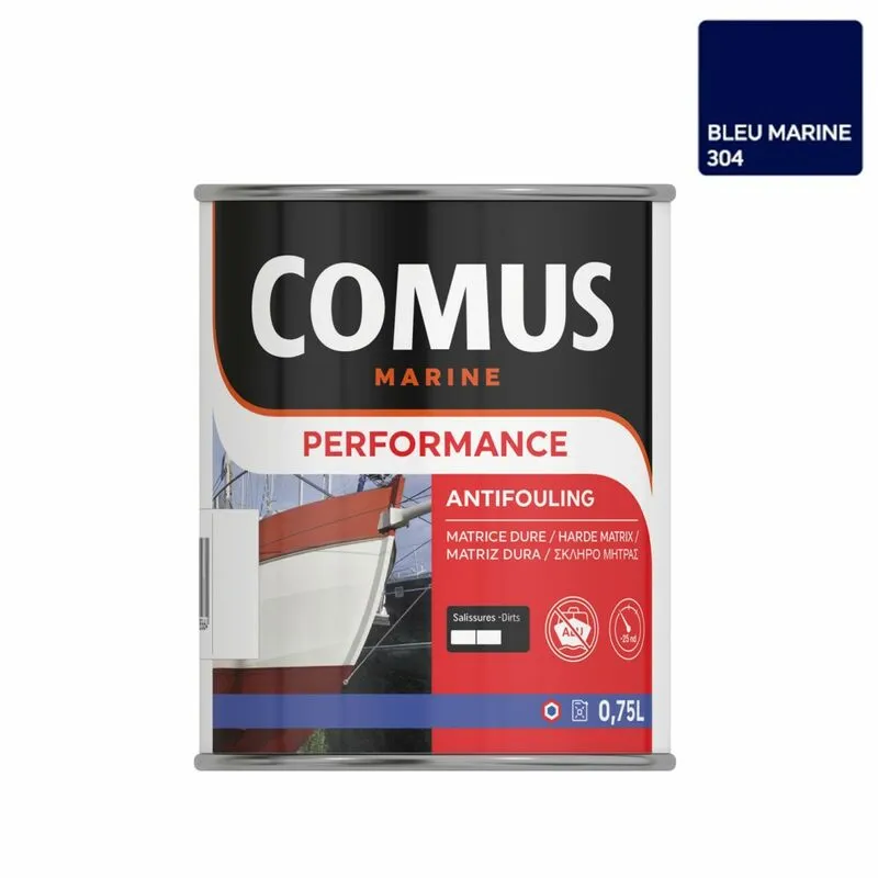 PERFORMANCE NB BLEU MARINE 0,75L - Antifouling Tous Bateaux Et Coques (sauf Aluminium) - COMUS - Bleu Marine