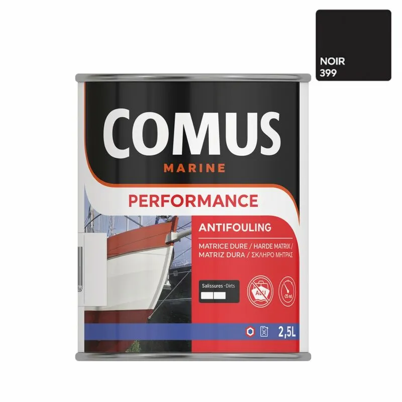 PERFORMANCE NB NOIR 2,5L - Antifouling Tous Bateaux Et Coques (sauf Aluminium) - COMUS - Noir